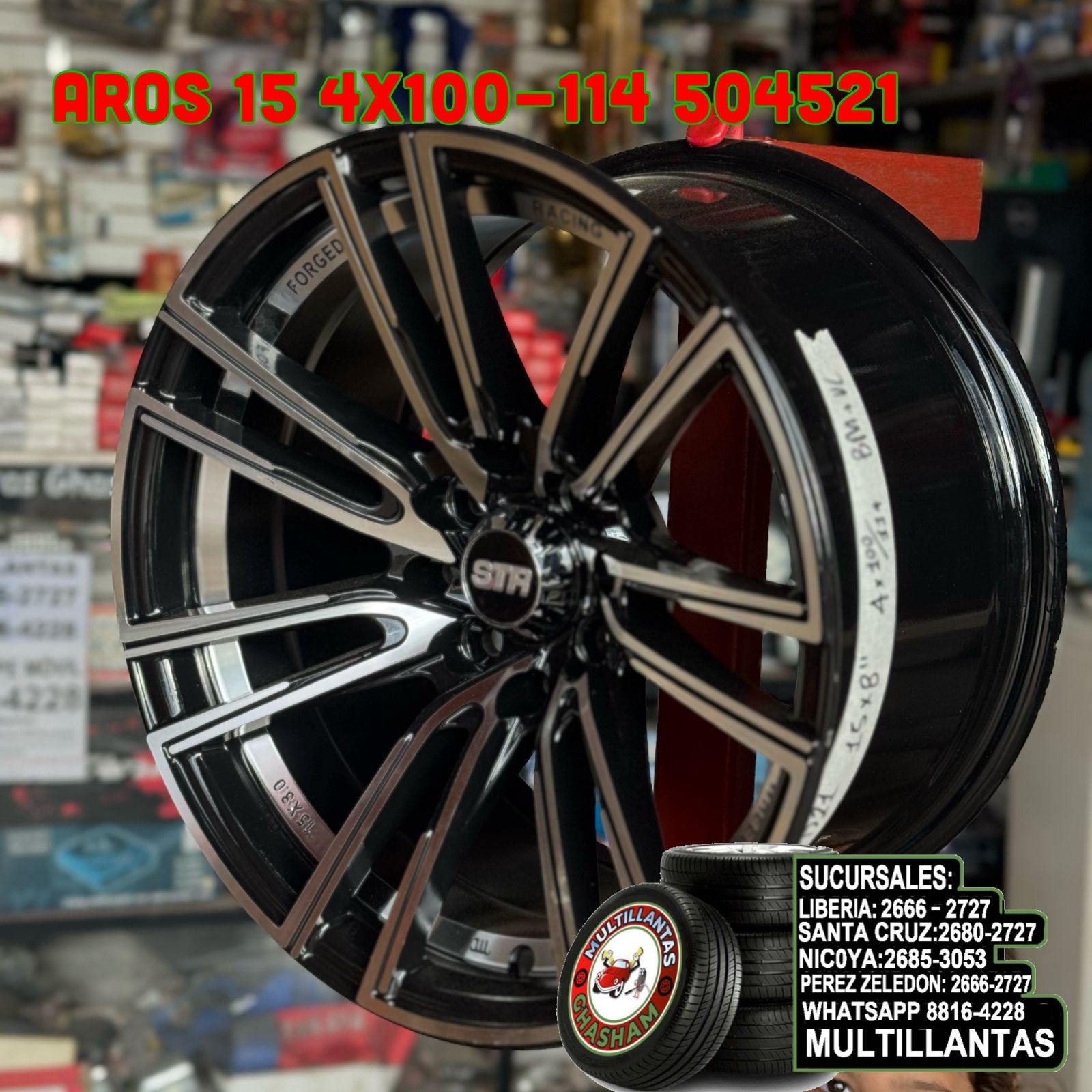 AROS # 15X8 4X100-114 ET15 B 50452I